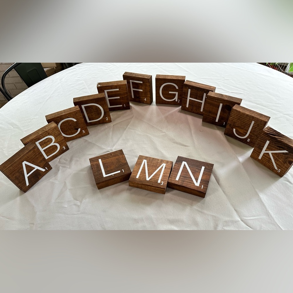 Wooden Scrabble Letter Blocks